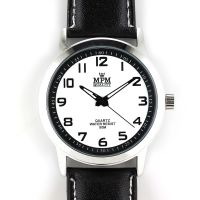 Klasické pánské hodinky na černém řemínku. Luminiscenční ručky W01M.10583 - W01M.10583.A