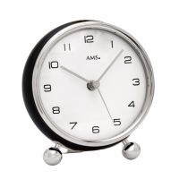 stolní hodiny AMS 5194 stříbrná černá