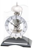 Stolní hodiny mechanické ams 1188 stříbrná-antracit barva zvoní celou hodinu