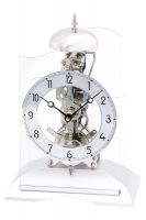 Stolní hodiny mechanické ams 1186 stříbrná barva zvoní celou hodinu