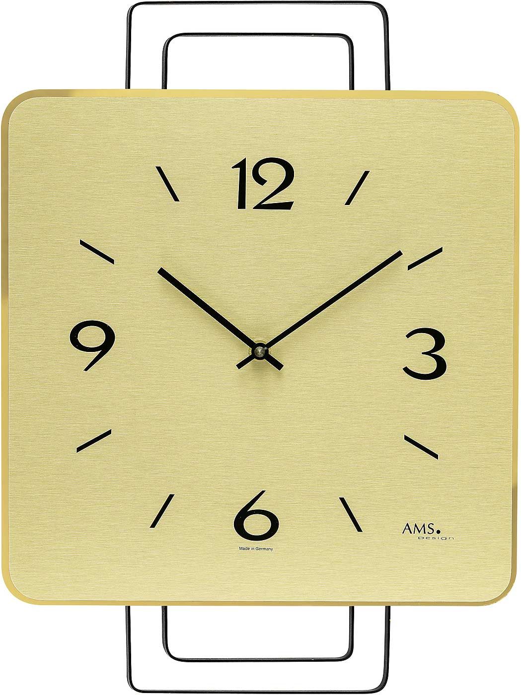 Nástěnné hodiny čtverec AMS 9691 zlatá