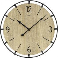 Nástěnné hodiny velké kulaté dřevěné ams 9616 sonoma