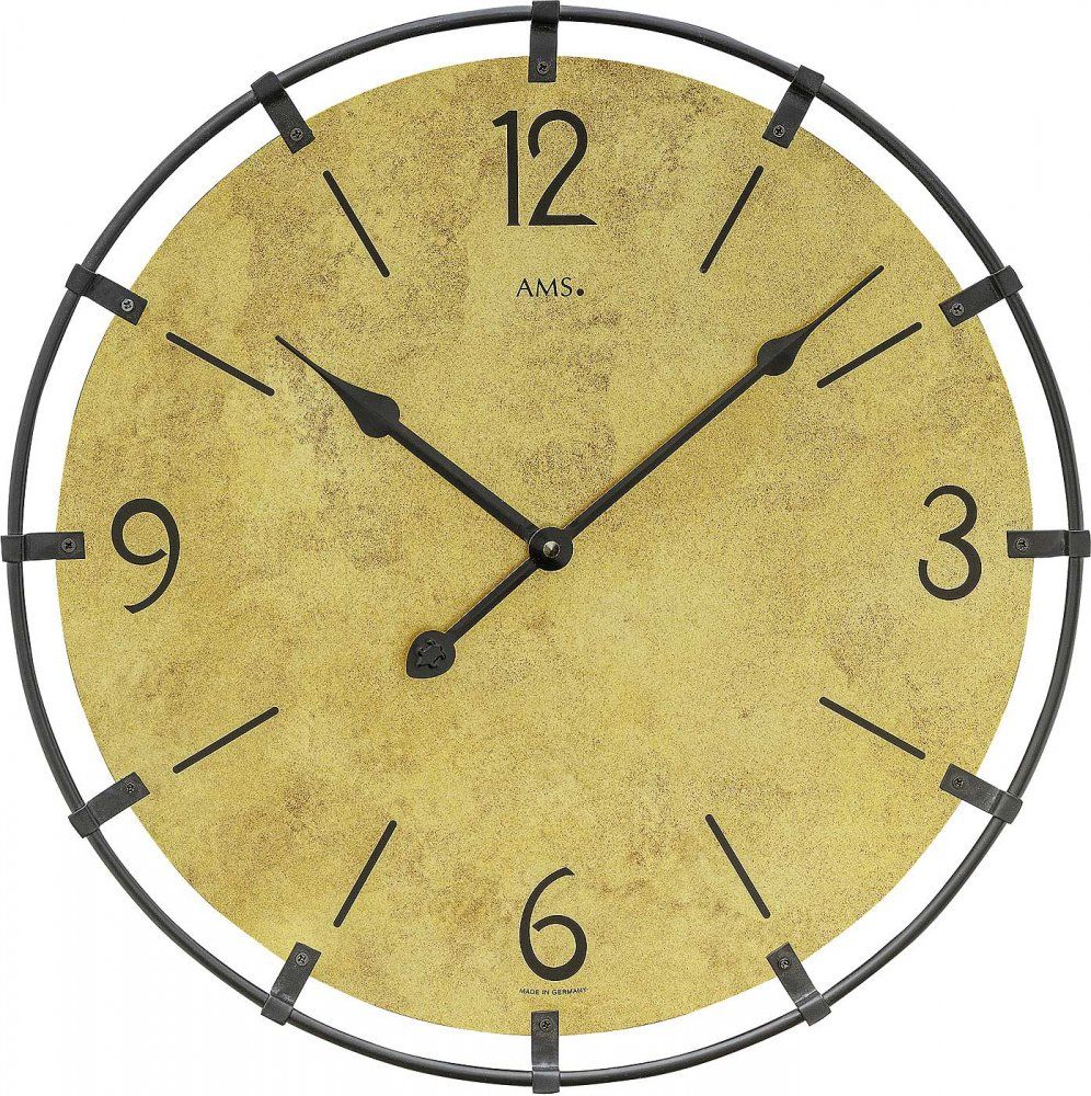 Nástěnné hodiny velké kulaté dřevěné ams 9616MO ANTIK