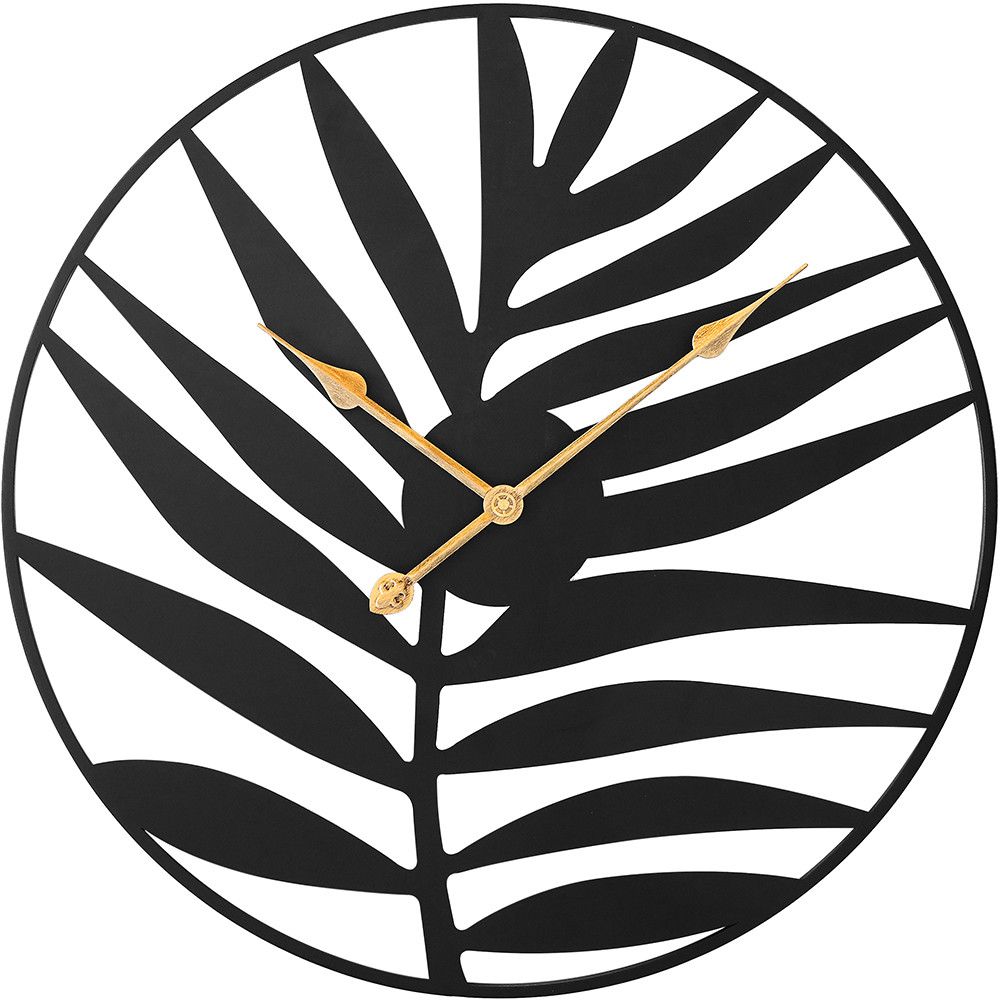 Velmi pohledné nástěnné kovové hodiny o průměru 60 cm ve stylu art deco. Přírodní motiv hodin je doplněn kovovými vintage ručičkami v barvě zlaté patiny, které jen dotvářejí celkov MPM Nature