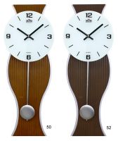 Designové nástěnné hodiny s kyvadlem, s prvky dřeva, skla a kovu E07.3716 | E07.3716, E07.3716