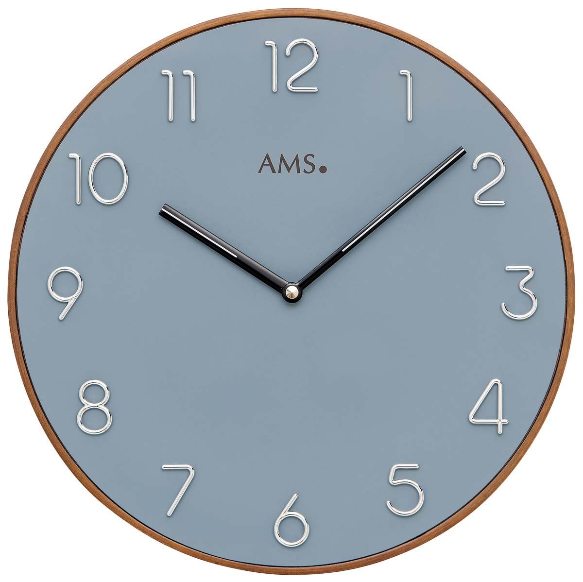Nástěnné hodiny quartzové kulaté ams 9564 modrá