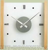 Skleněné nástěnné hodiny na zeď - 1103.4 přírodní dřevo H&H