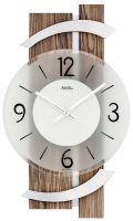 Luxusní nástěnné hodiny designové AMS 9545 hnědé dřevo