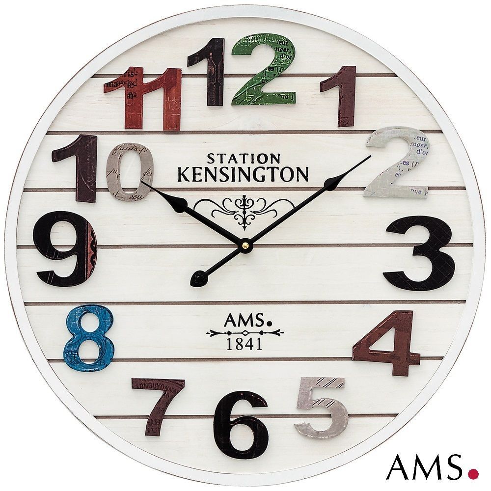 Dřevěné nástěnné hodiny velké AMS 9538