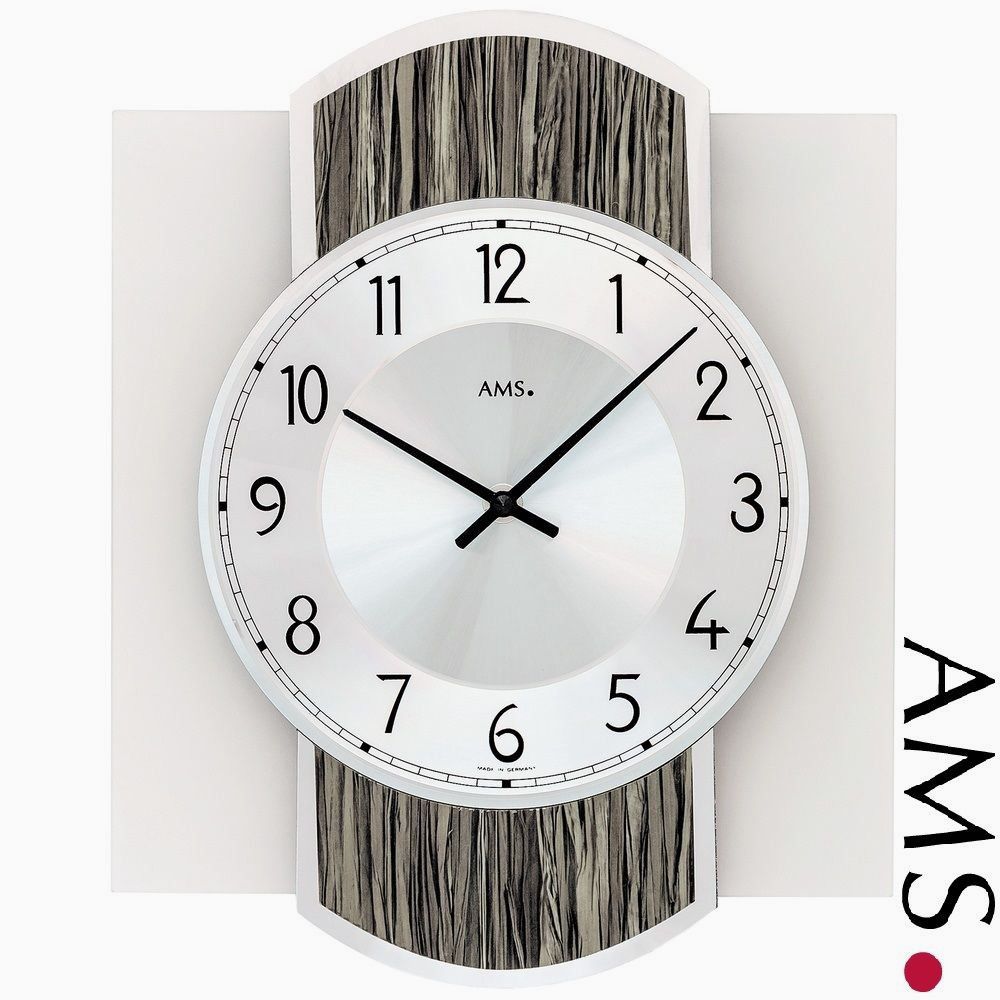 Nástěnné hodiny AMS 9559 černé dřevo
