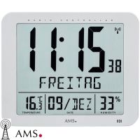 Nástěnné digitální hodiny AMS 5884 řízené rádiovým signálem