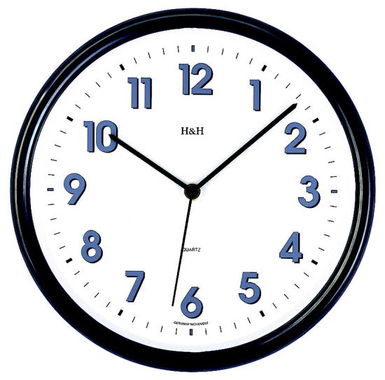 H&H Nástěnné hodiny plastové 3070.4, 3071.2, 3146.6 H&H 3070 - černá