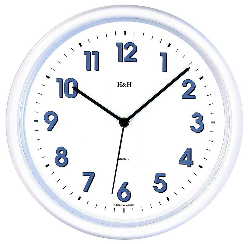 H&H Nástěnné hodiny plastové 3070.4, 3071.2, 3146.6 H&H 3071 - bílá