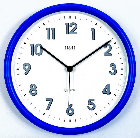 H&H Nástěnné hodiny plastové 3070.4, 3071.2, 3146.6 H&H 3146 - modrá